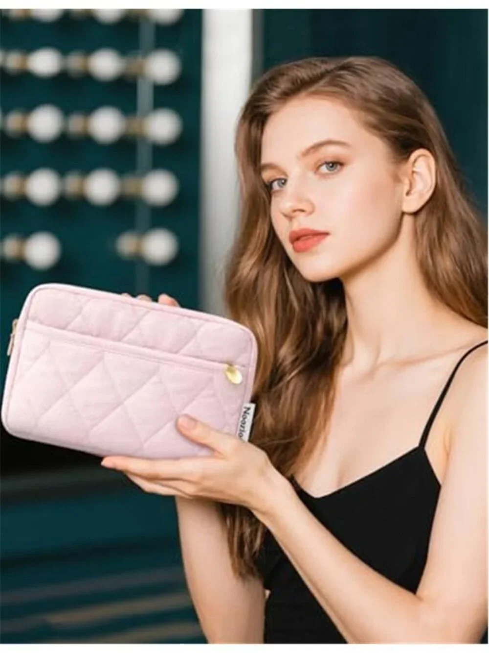 Womens Makeup Bag Travel Cosmetic Organizer Water Resistant Toiletry Pouch Case